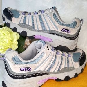 Fila Hiking Trail Running Shoes, Women's Size 8.5 Blue Purple Gray